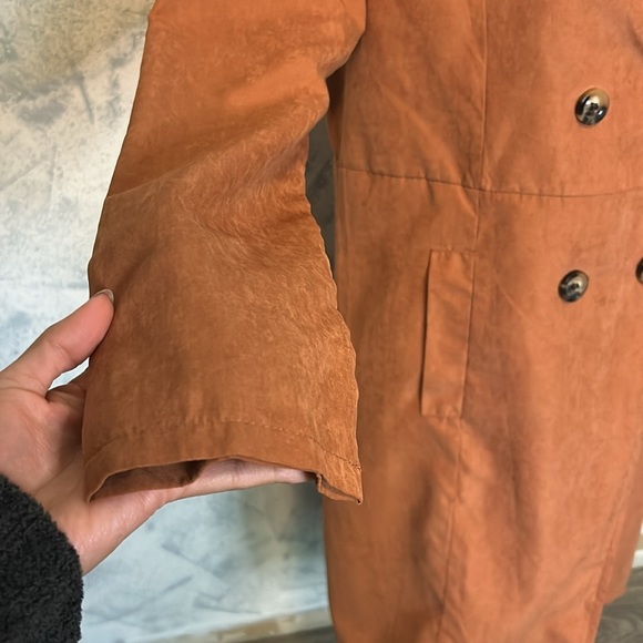 SHEIN Tan Trench Coat with Notched Lapel size L - Picture 3 of 7